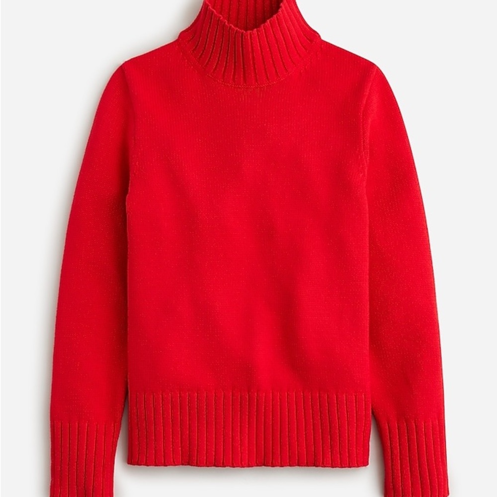 Red Alpaca Blend J Cre Turtleneck Sweater